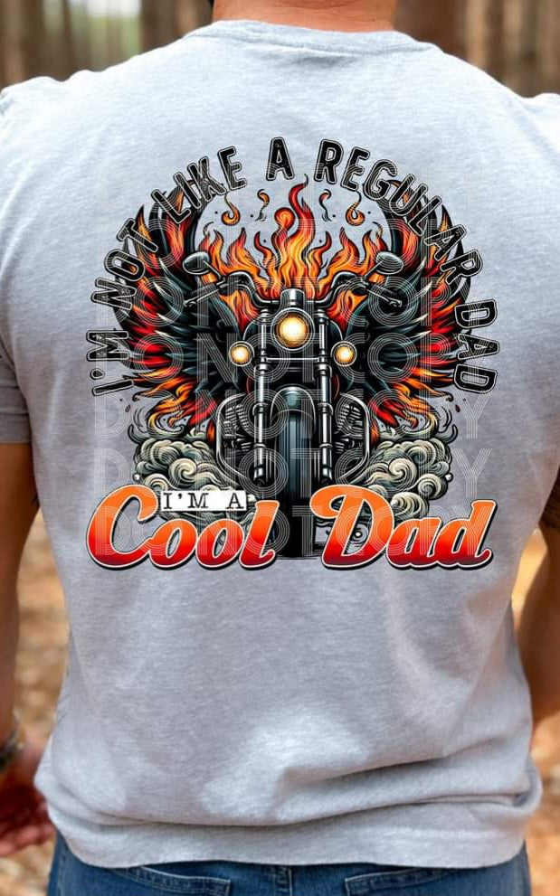 Cool Dad Motorcycle Flames - SHIRT PHD