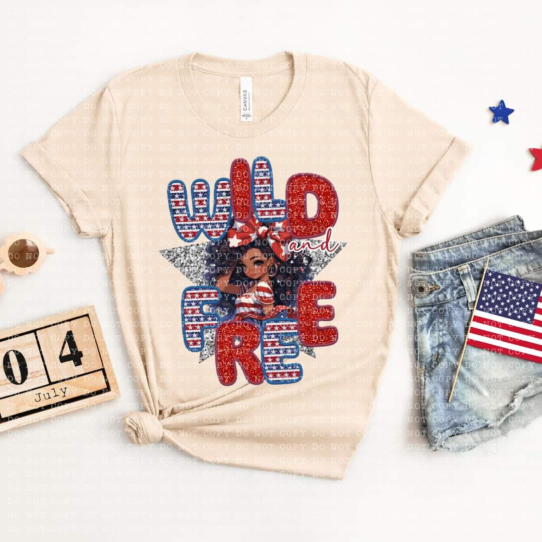 Wild And Free Faux Embroidery Sequin Red Striped Shirt  - SHIRT