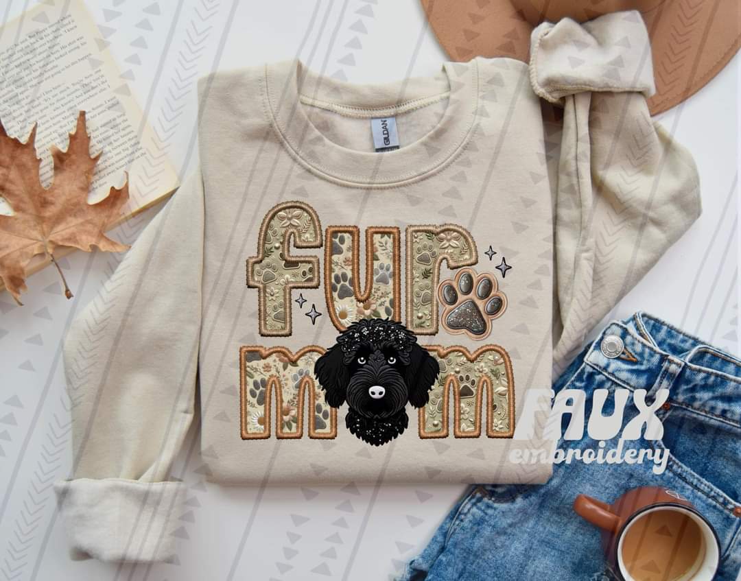 Fur Mom Doodle Black 2 Dog-SHIRT