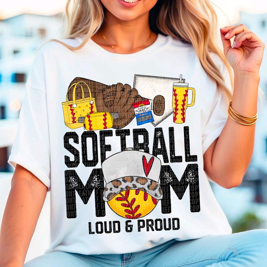 Loud And Proud Mama Hat Softball - SHIRT