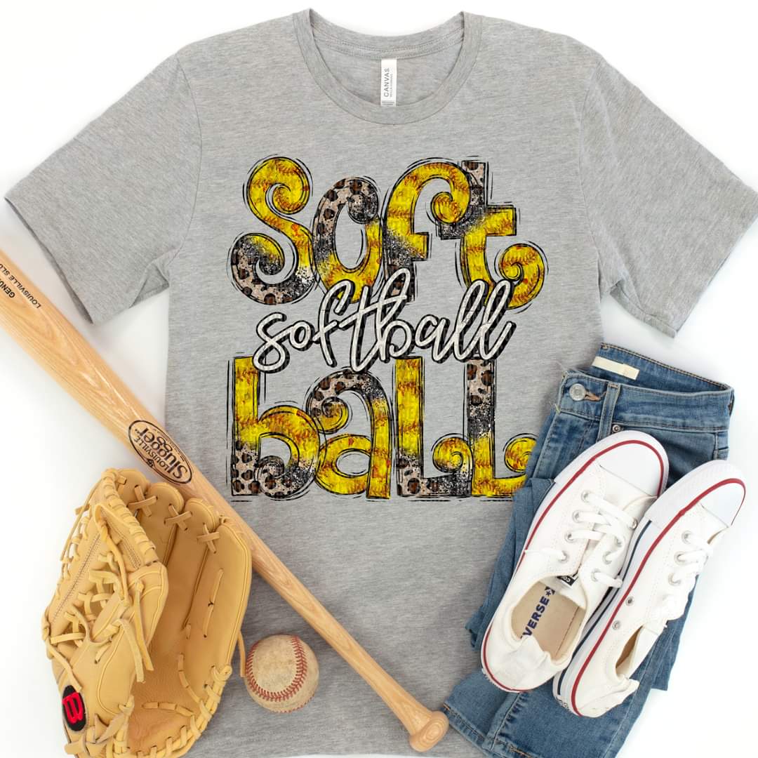 Softball Half Leopard Half Laces - SHIRT