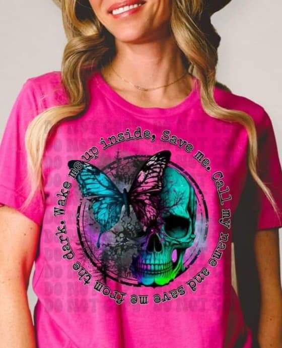 Wake Me Up Inside Butterfly Skull - SHIRT
