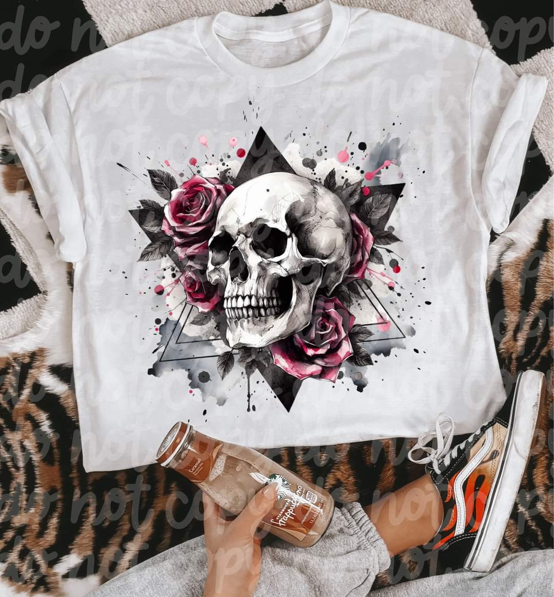 Skull Roses Triangle-SHIRT