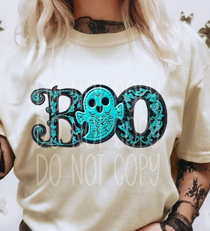 Boo Ghost Faux Leather - SHIRT PHD