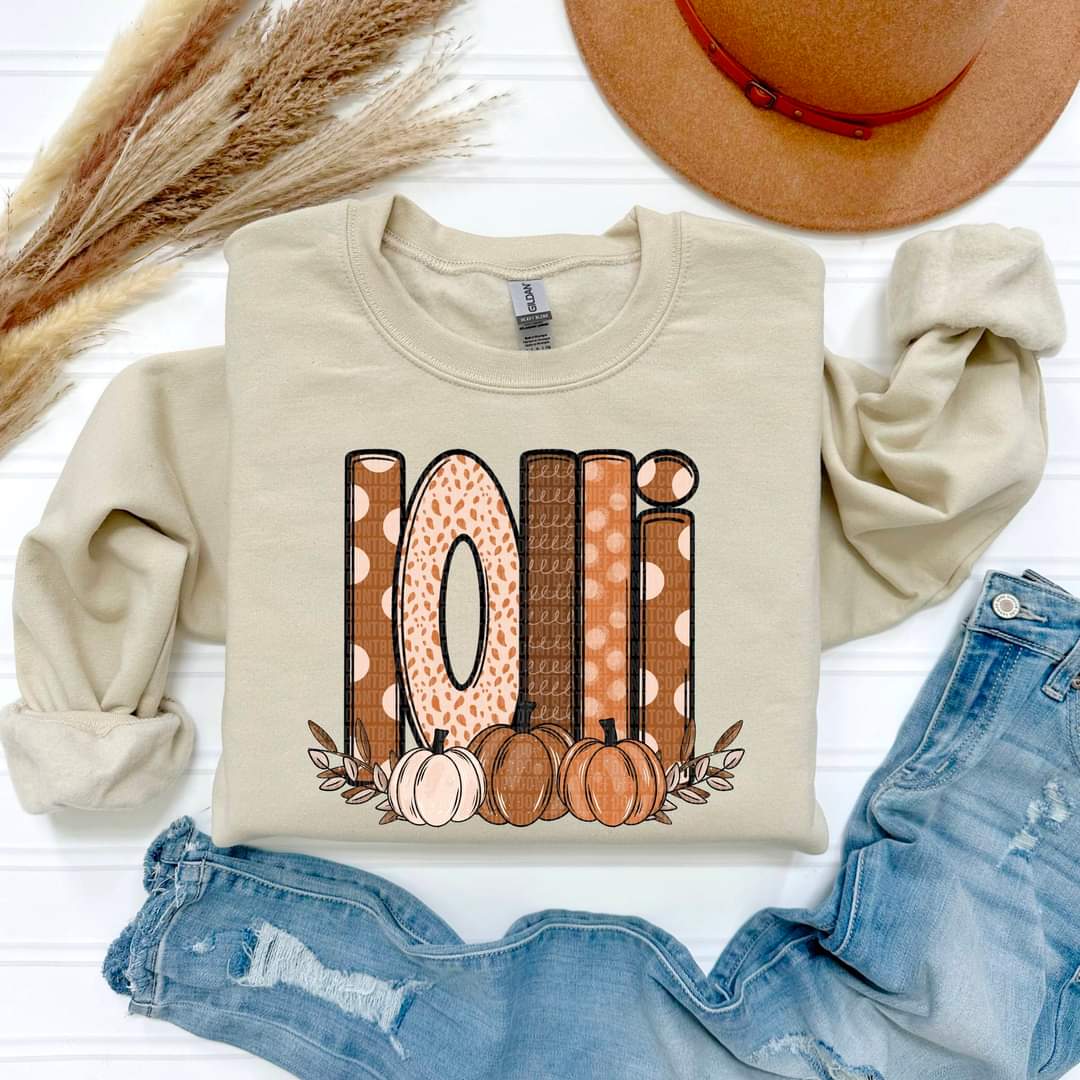 Fall Pumpkin Mom, Aunt, Grandma etc.- SHIRT SDD *indicate in note section which name