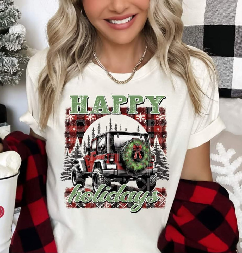 Happy Holidays Red J*ep - SHIRT SSD