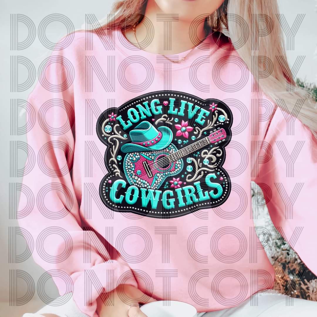 Long Live Cowgirls Faux Embroidery - SHIRT RHD