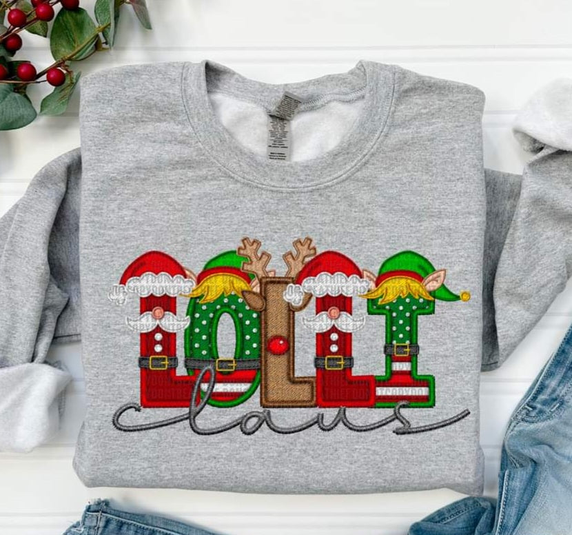Santa, Reindeer, Elf Letters Grandma etc.- SHIRT SDD *indicate in note section which name