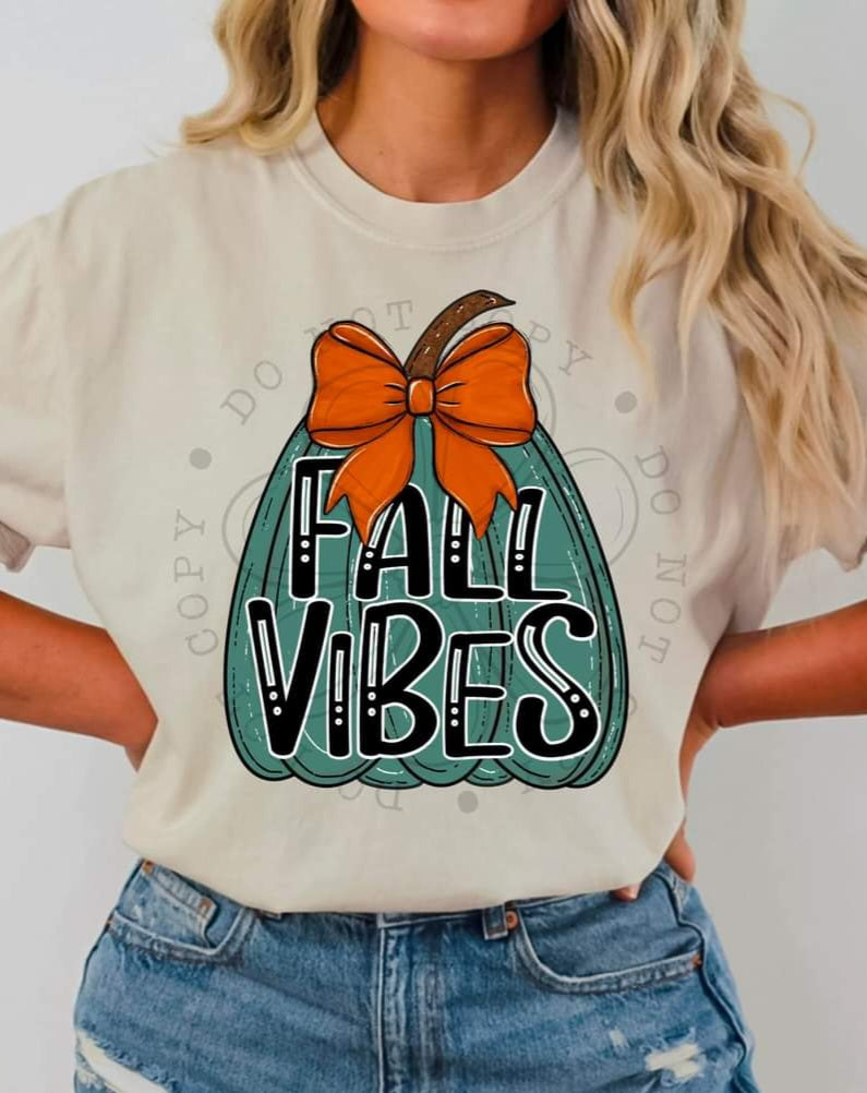 Fall Vibes with Turquoise Pumpkin - SHIRT FDC.24