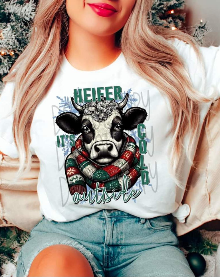 Heifer It’s Cold Outside Black & White Cow - SHIRT FDC.24