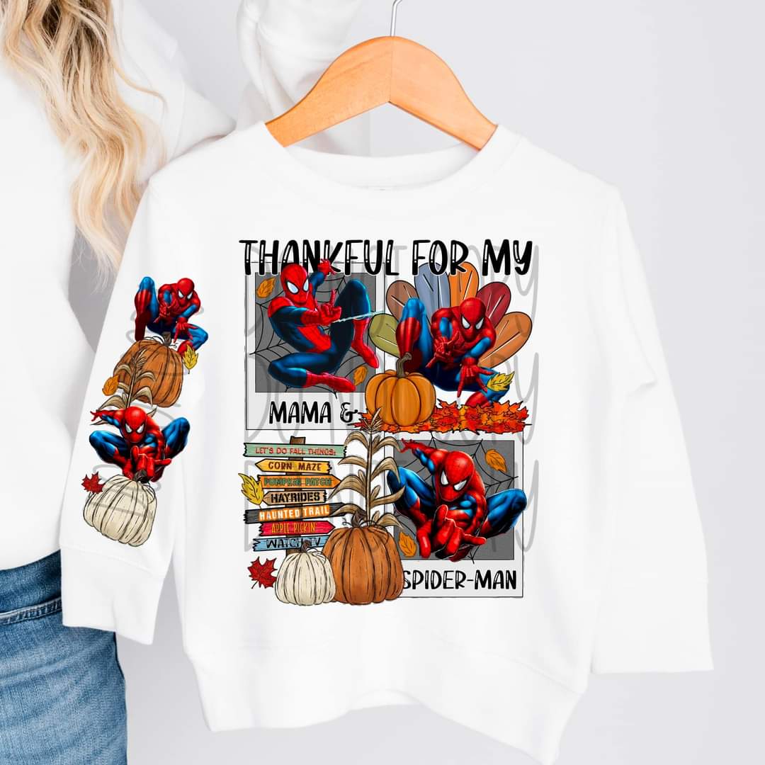 Thankful for My Mama & Kids Characters - KIDS SHIRT FDC.24 *add character wanted in notes