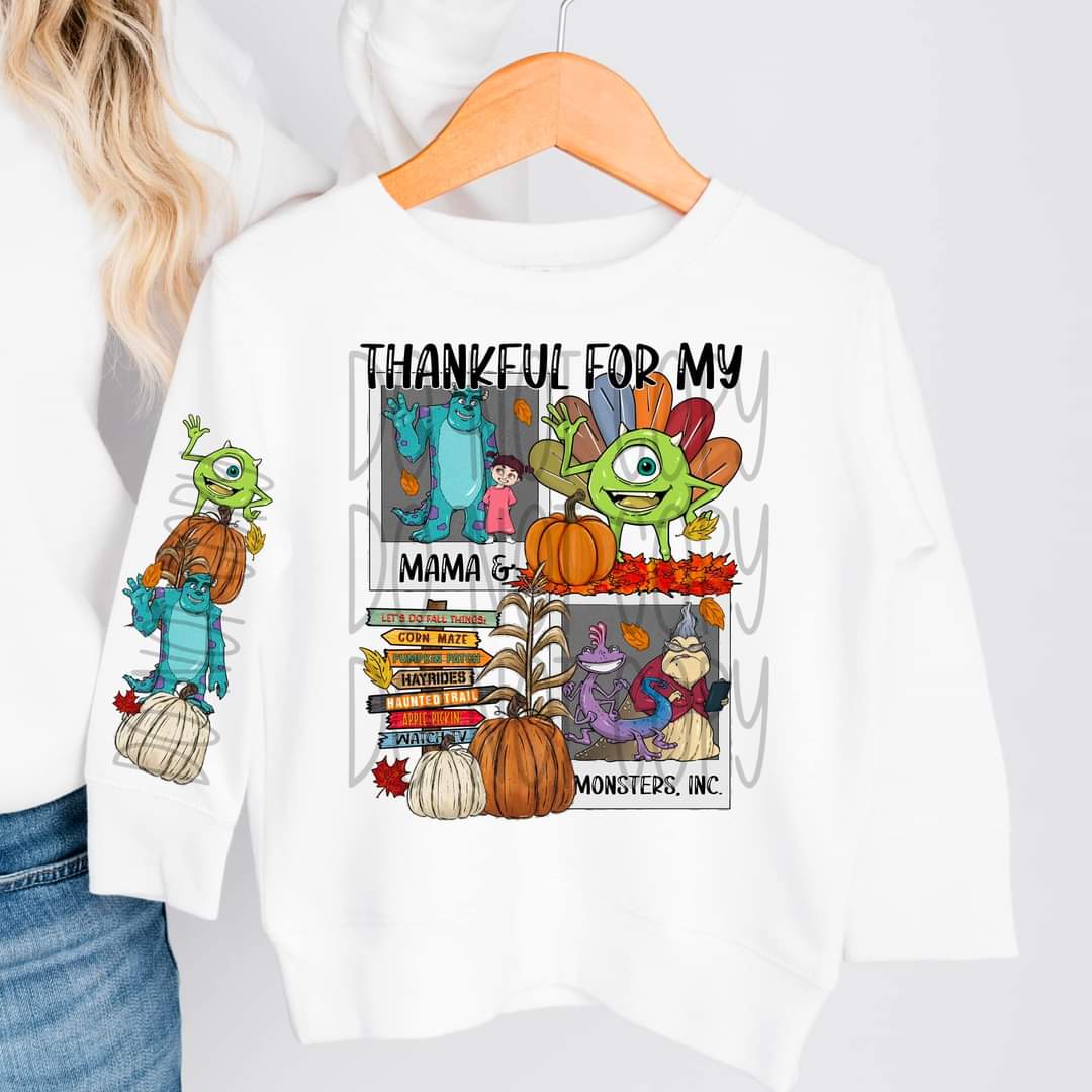 Thankful for My Mama & Kids Characters - KIDS SHIRT FDC.24 *add character wanted in notes
