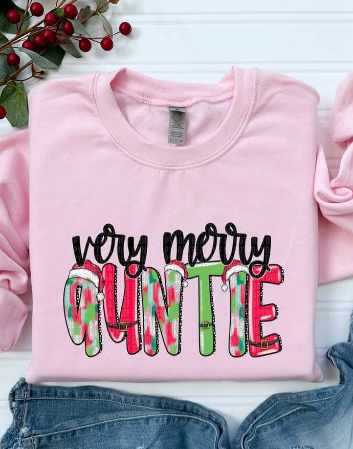 Very Merry Aunt, Auntie in light colors - SHIRT SDD.24 *add name in note section