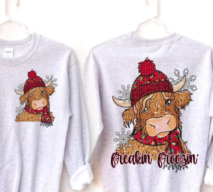 Freakin Freezin Calf with Red Beanie - SHIRT SDD.24