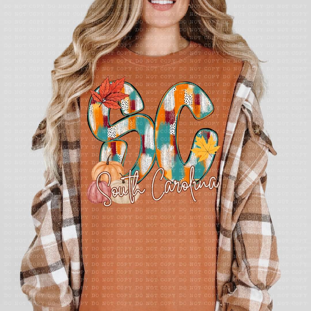 50 States Fall Letters - SHIRT EC.D.D.24 *add state in note section