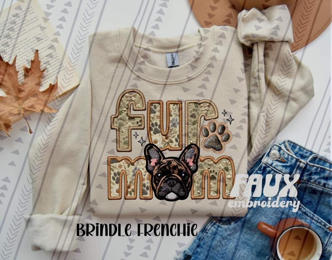 Fur Mom Frenchie Brindle Dog-SHIRT