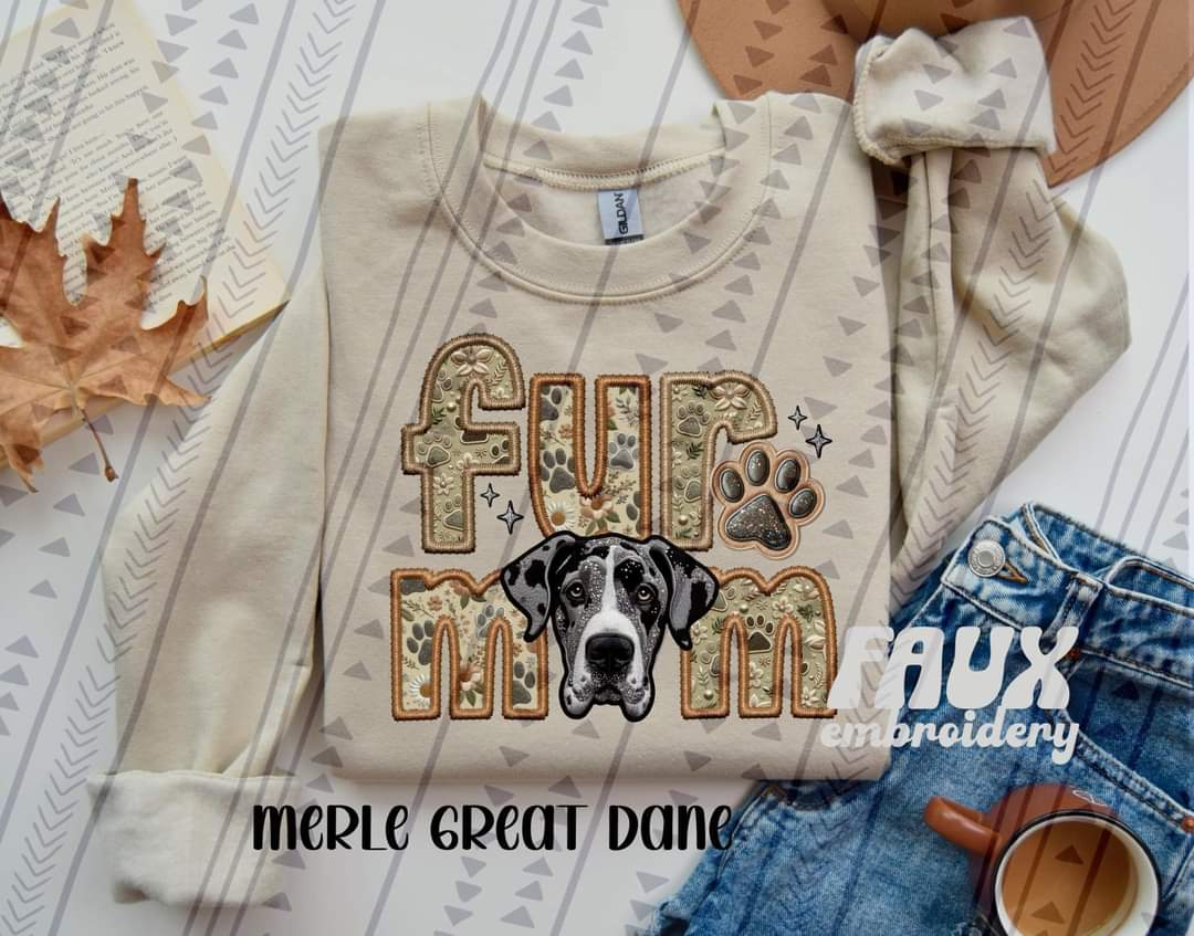Fur Mom Great Dane Merle Dog-SHIRT