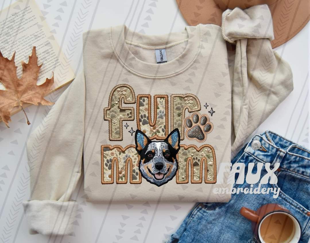 Fur Mom Heeler Blue Dog-SHIRT