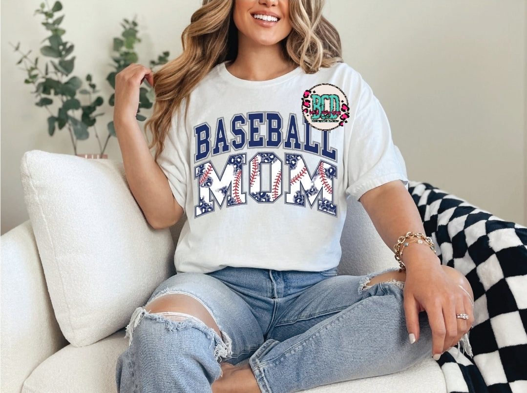 Baseball Mom Leopard Blue - SHIRT