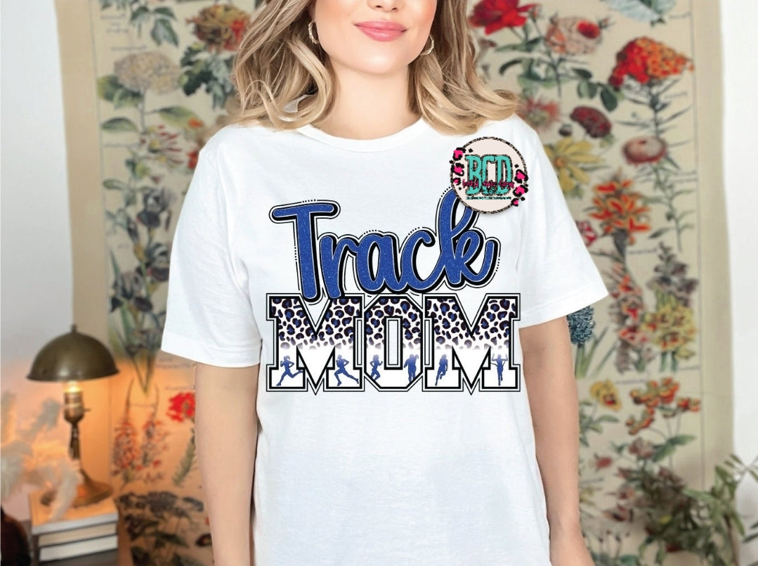 Track Mom Blue Leopard - SHIRT