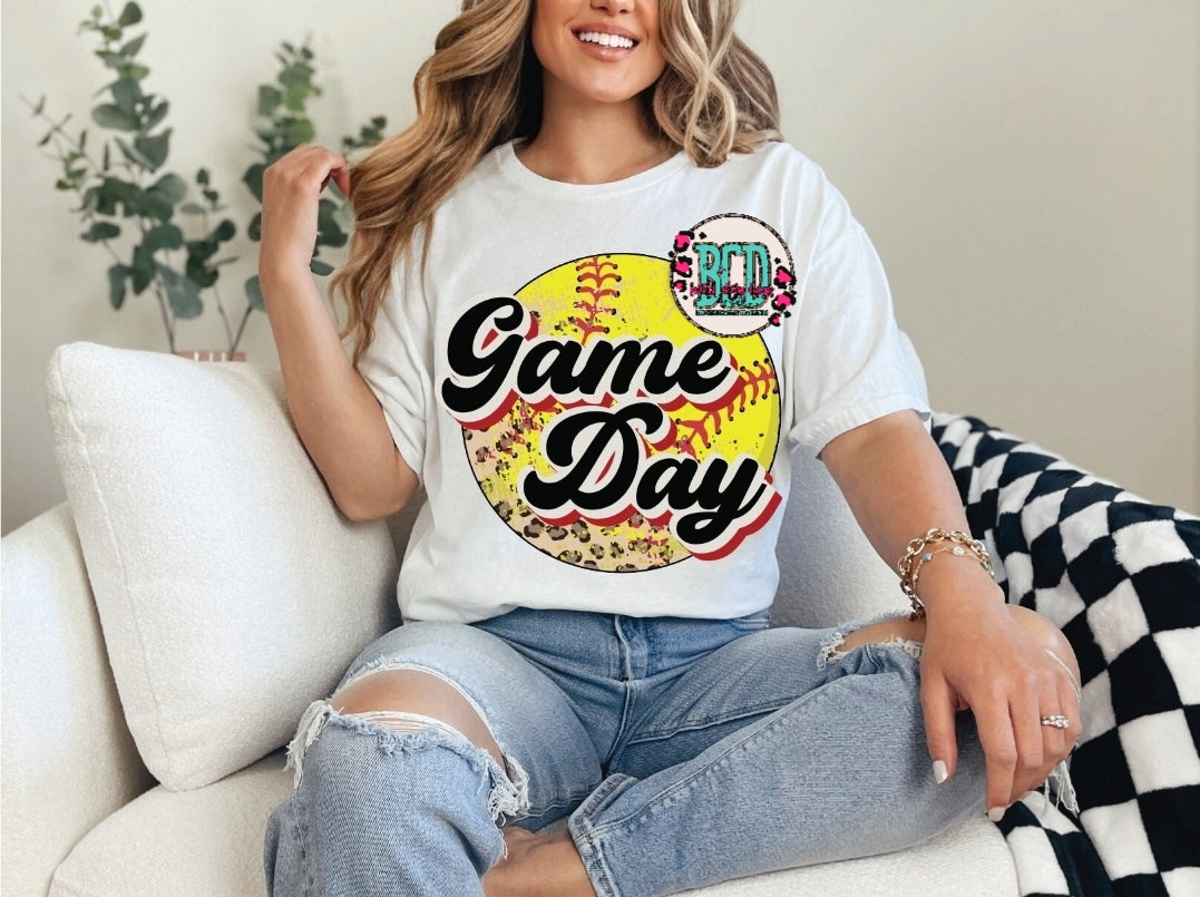 Game Day Half Leopard Softball - SHIRT