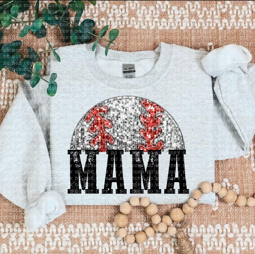 Baseball Mama Faux Sequin - SHIRT