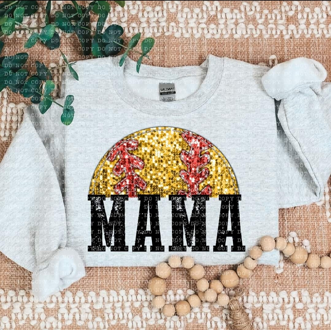 Softball Mama Faux Sequin - SHIRT