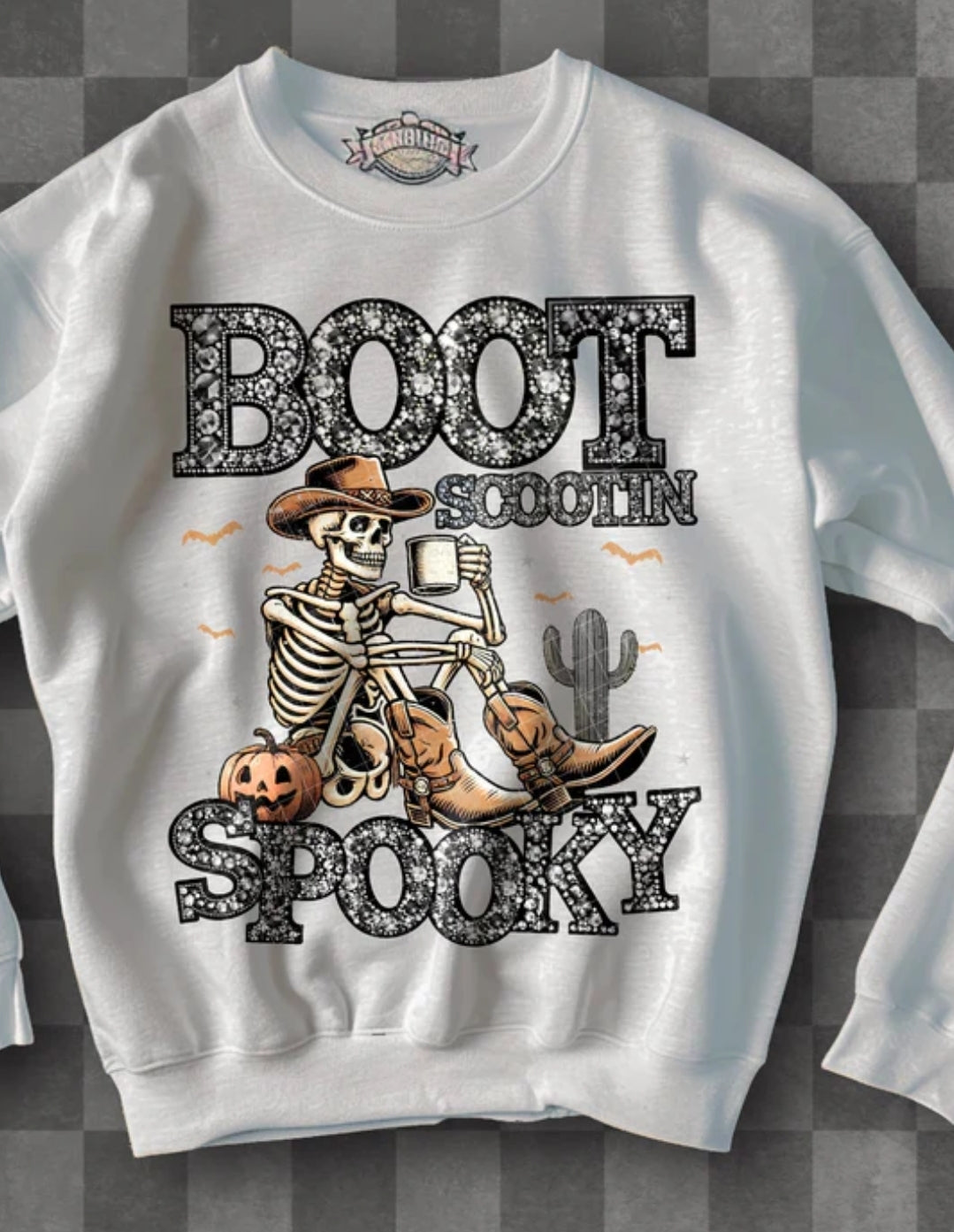 Boot Scootin Spooky Skellie Teal, Silver Cactus - SHIRT KPI * indicate in note section which color catus