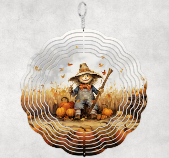 Watercolor Cornfield Scarecrow - Wind Spinner SSA