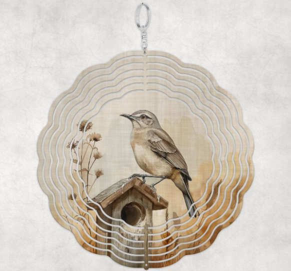 Watercolor Mockingbird - Wind Spinner SSA