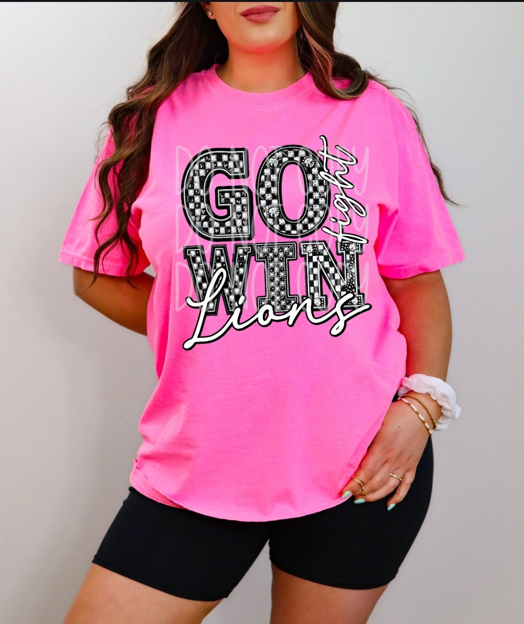 Go Fight Win Schools Faux Rhinestones - SHIRT PHD *add name wanted in note box