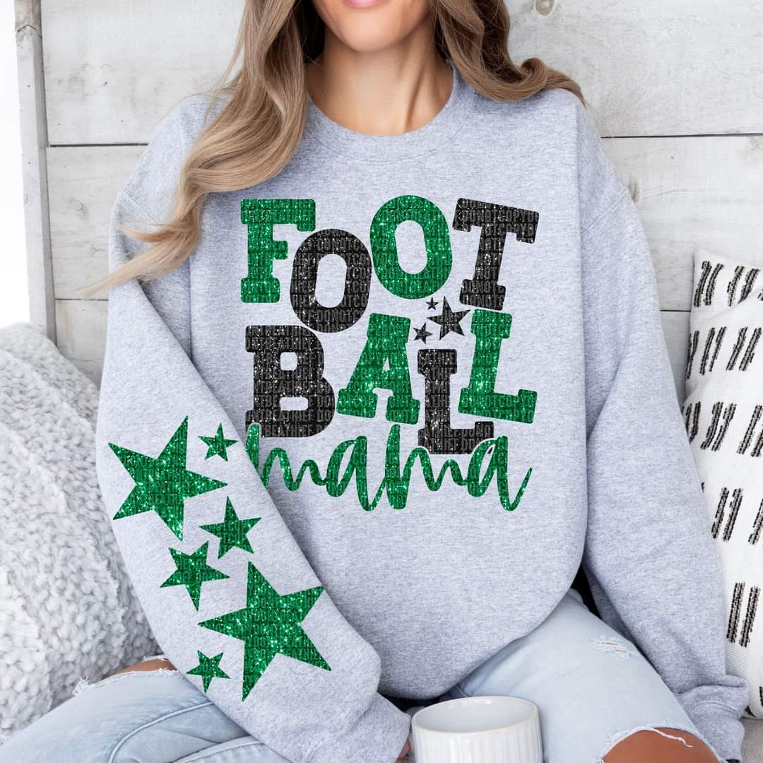 Football Mama Faux Glitter - SHIRT *Add colors wanted in notes box.