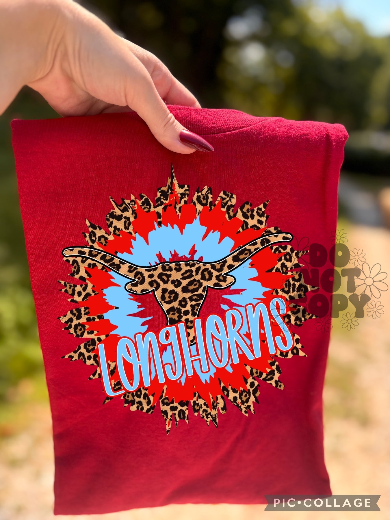 Longhorns with leopard - Shirt *comment shirt color in note box