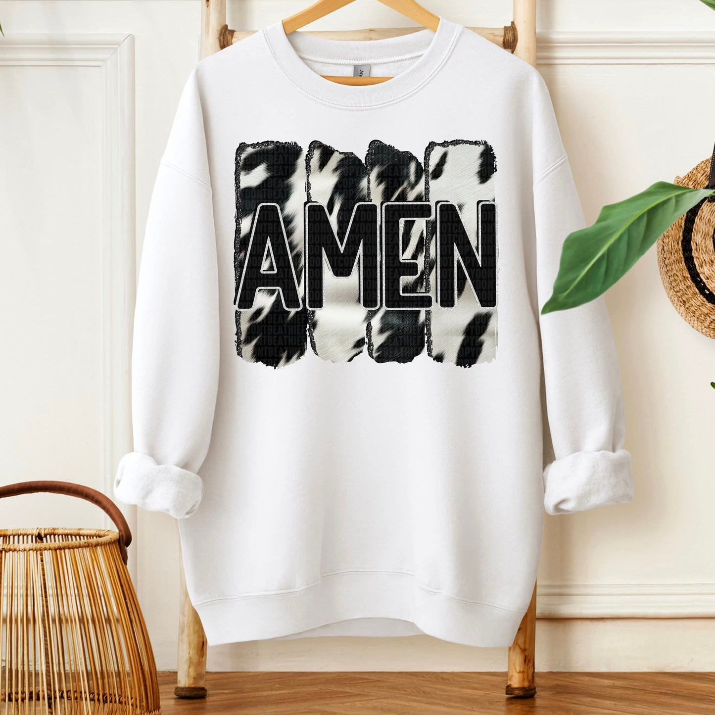 Amen Black Cow Print - Shirt TGDD.25