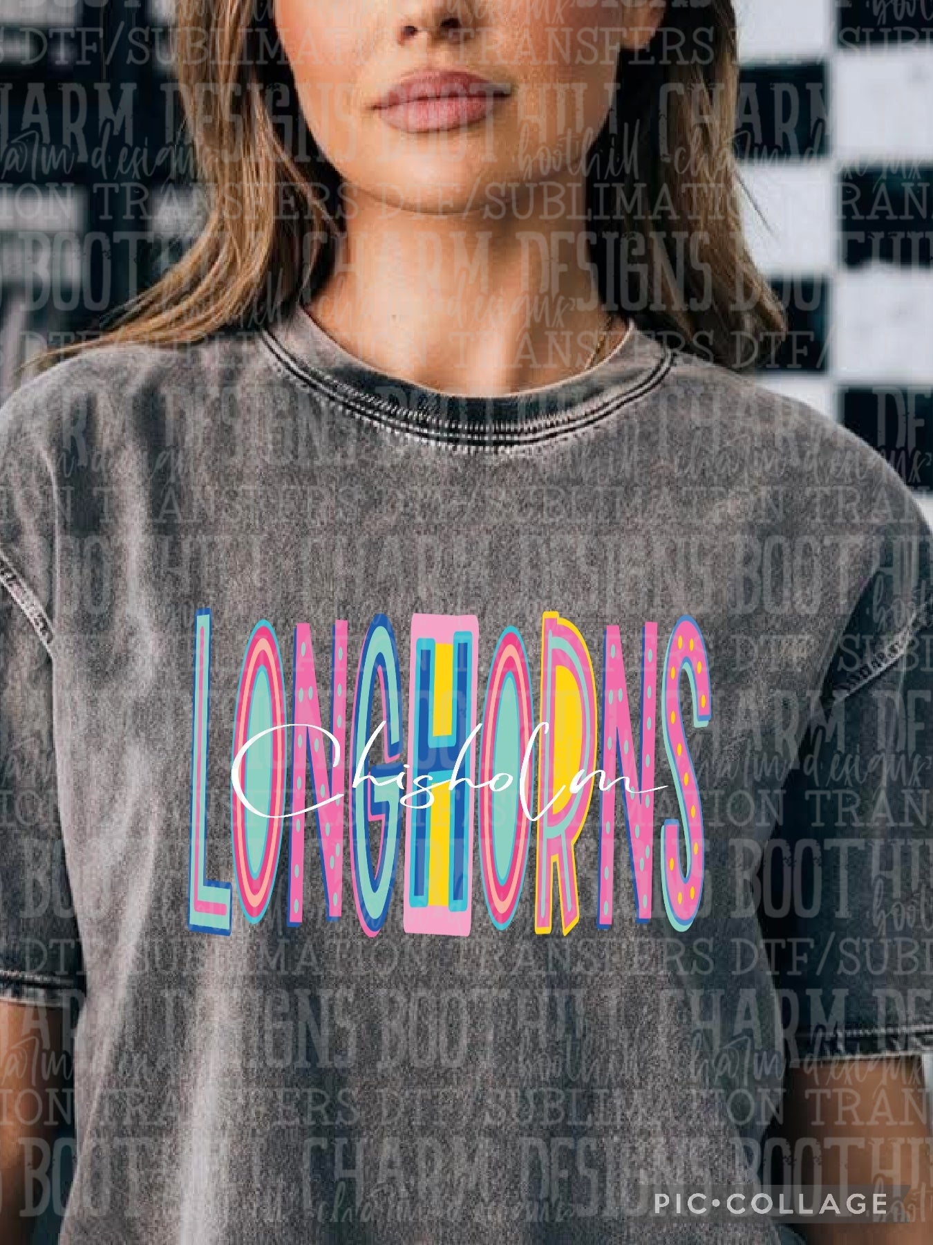Chisholm Longhorns Colorful - Shirt *comment shirt color in note box