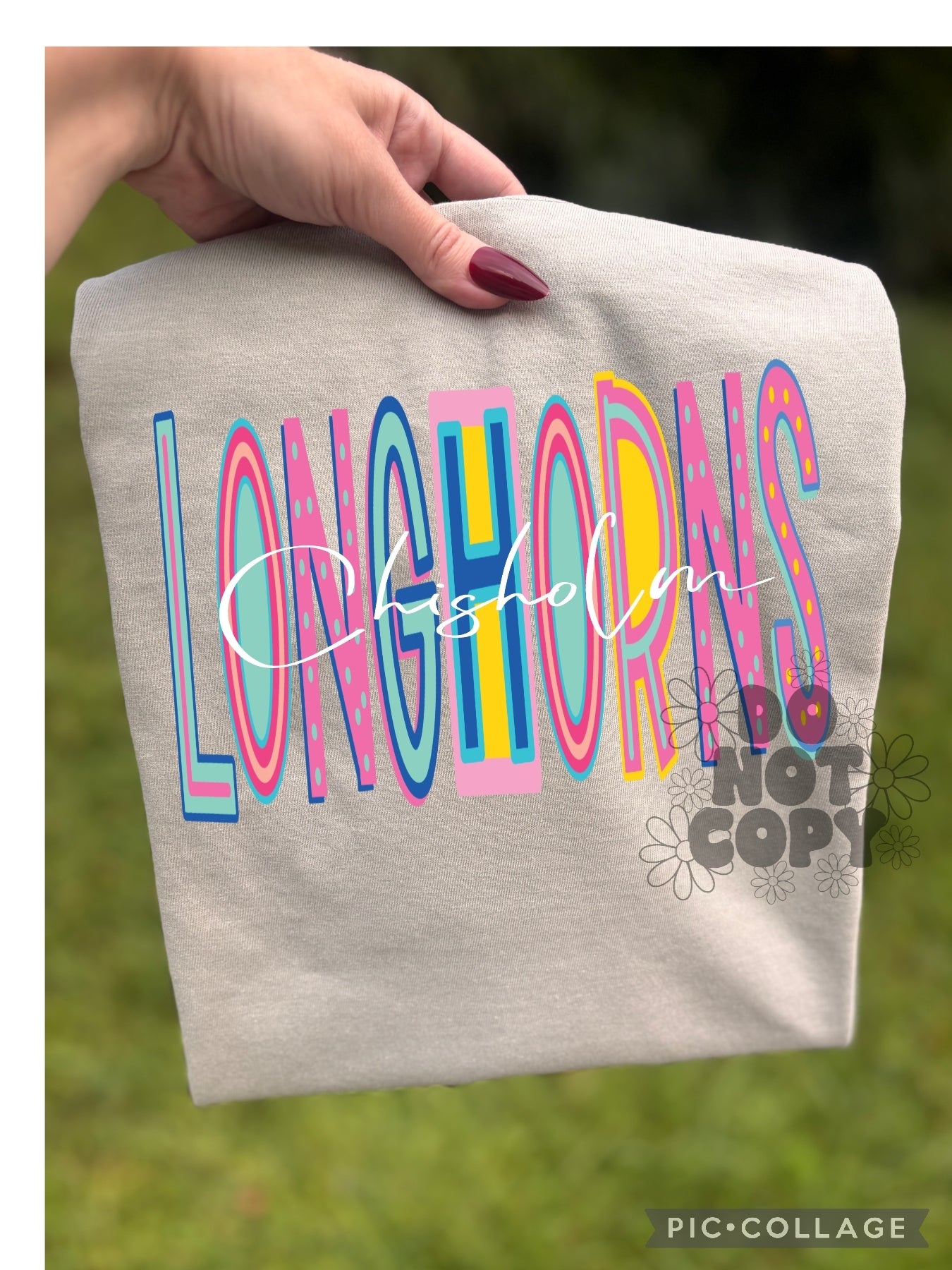 Chisholm Longhorns Colorful - Shirt *comment shirt color in note box