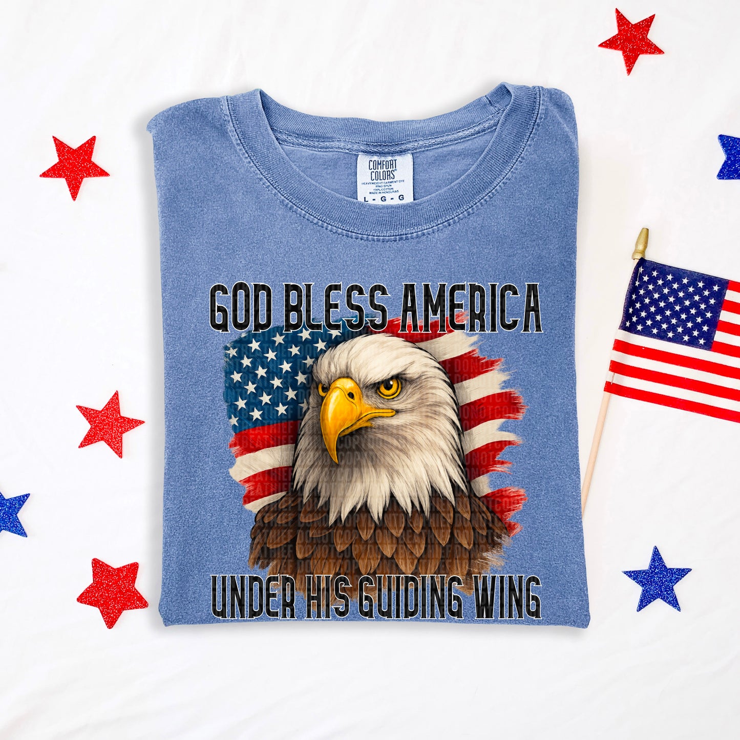 God Bless America - SHIRT SDD.26. *Add color of shirt wanted in notes box.