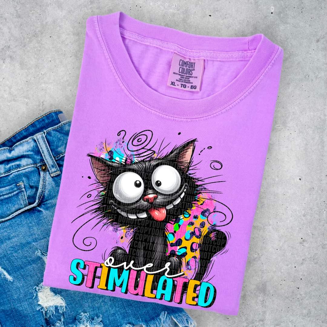 Over Stimulated Crazy Cat-SHIRT