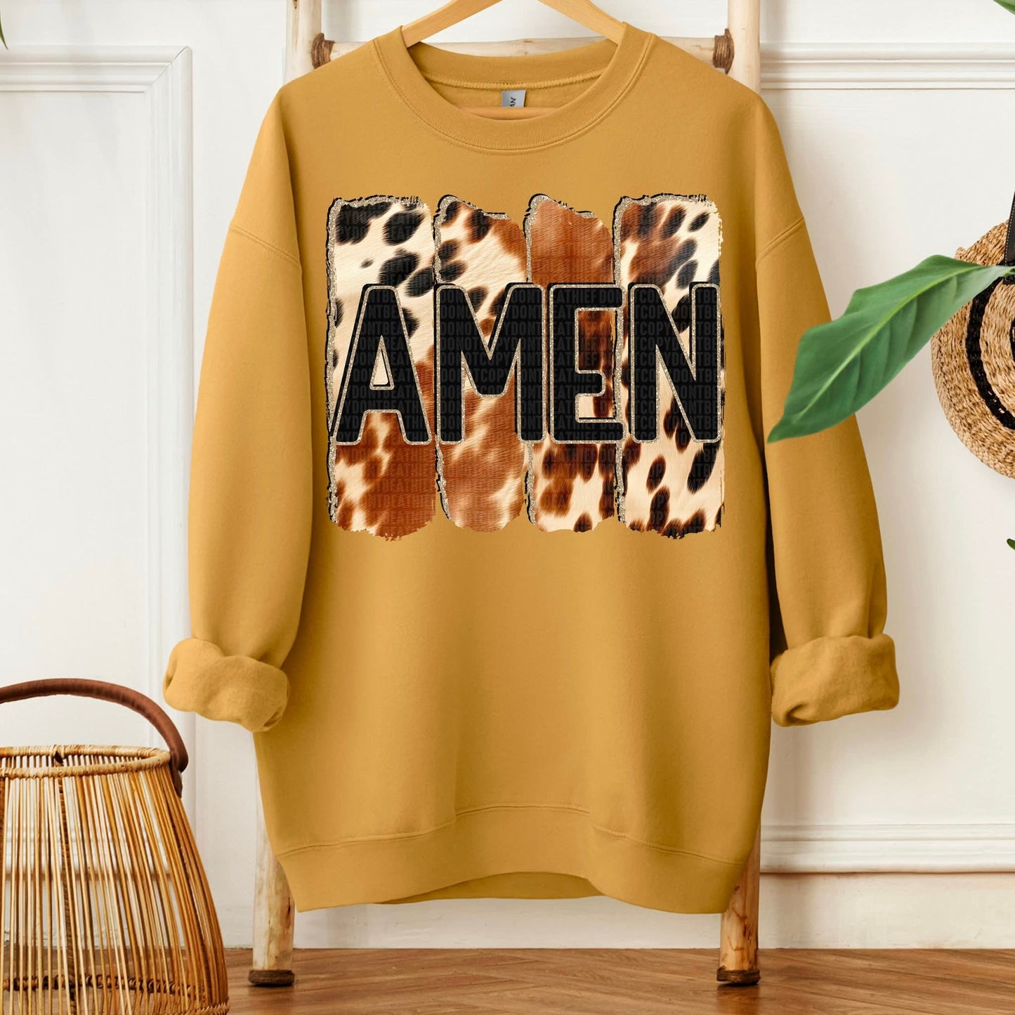 Amen Brown Cow Print - Shirt TGDD.25