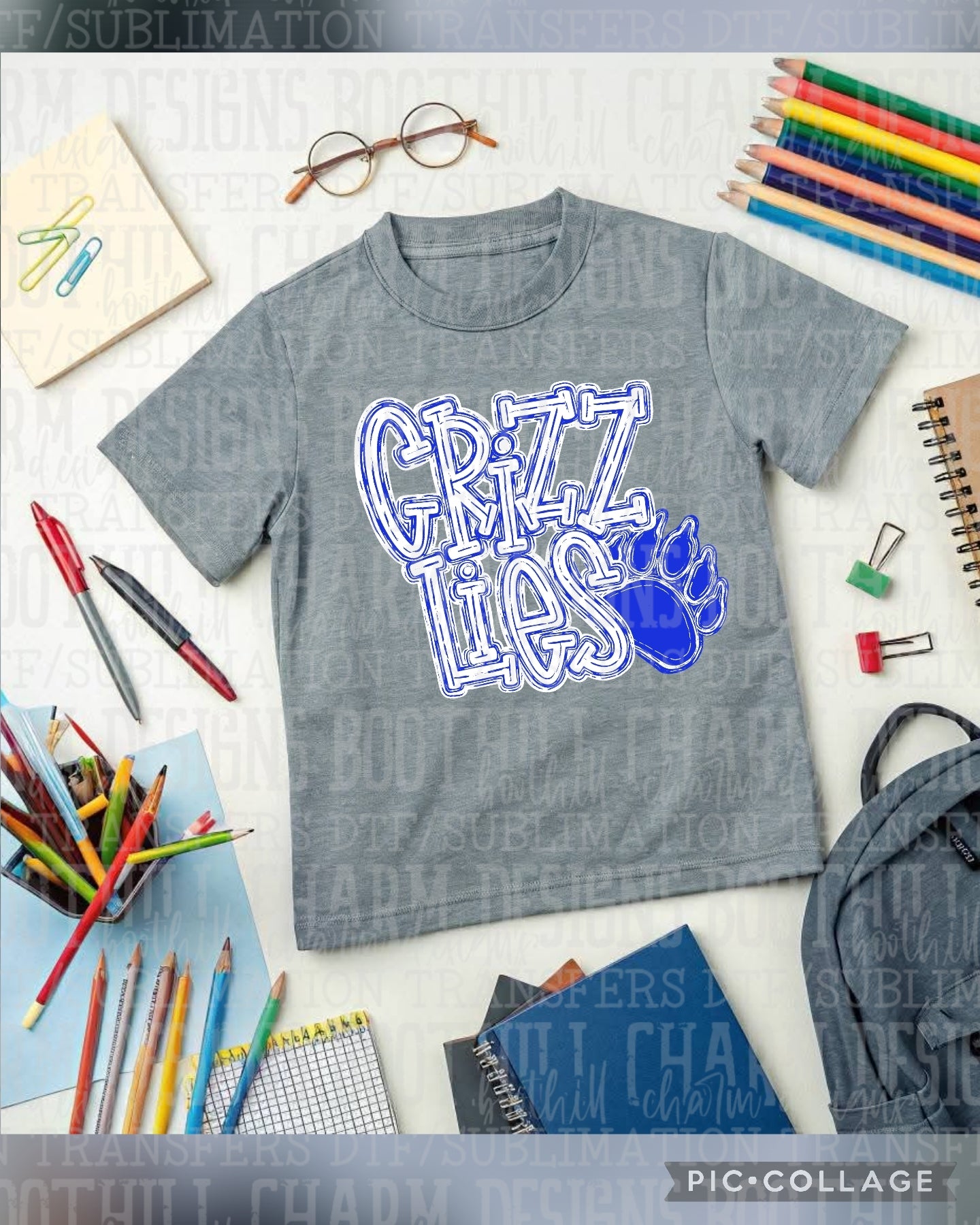 Grizzlies with paw - Shirt *comment shirt color/brand in note box
