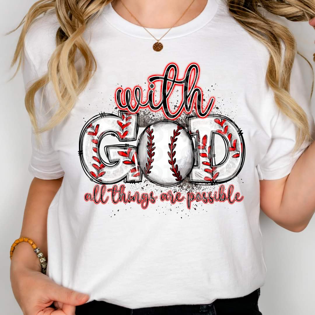 With God All Things Are Possible Baseball-SHIRT
