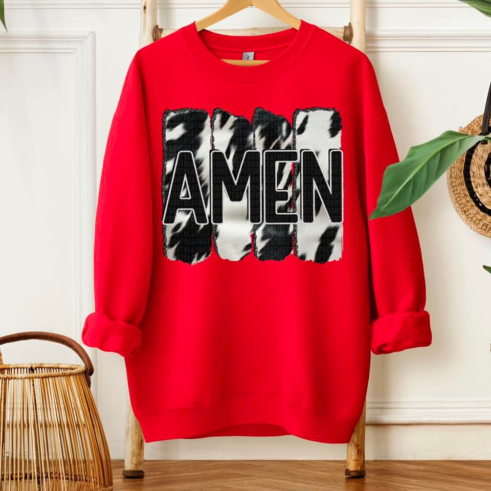 Amen Black Cow Print - Shirt TGDD.25