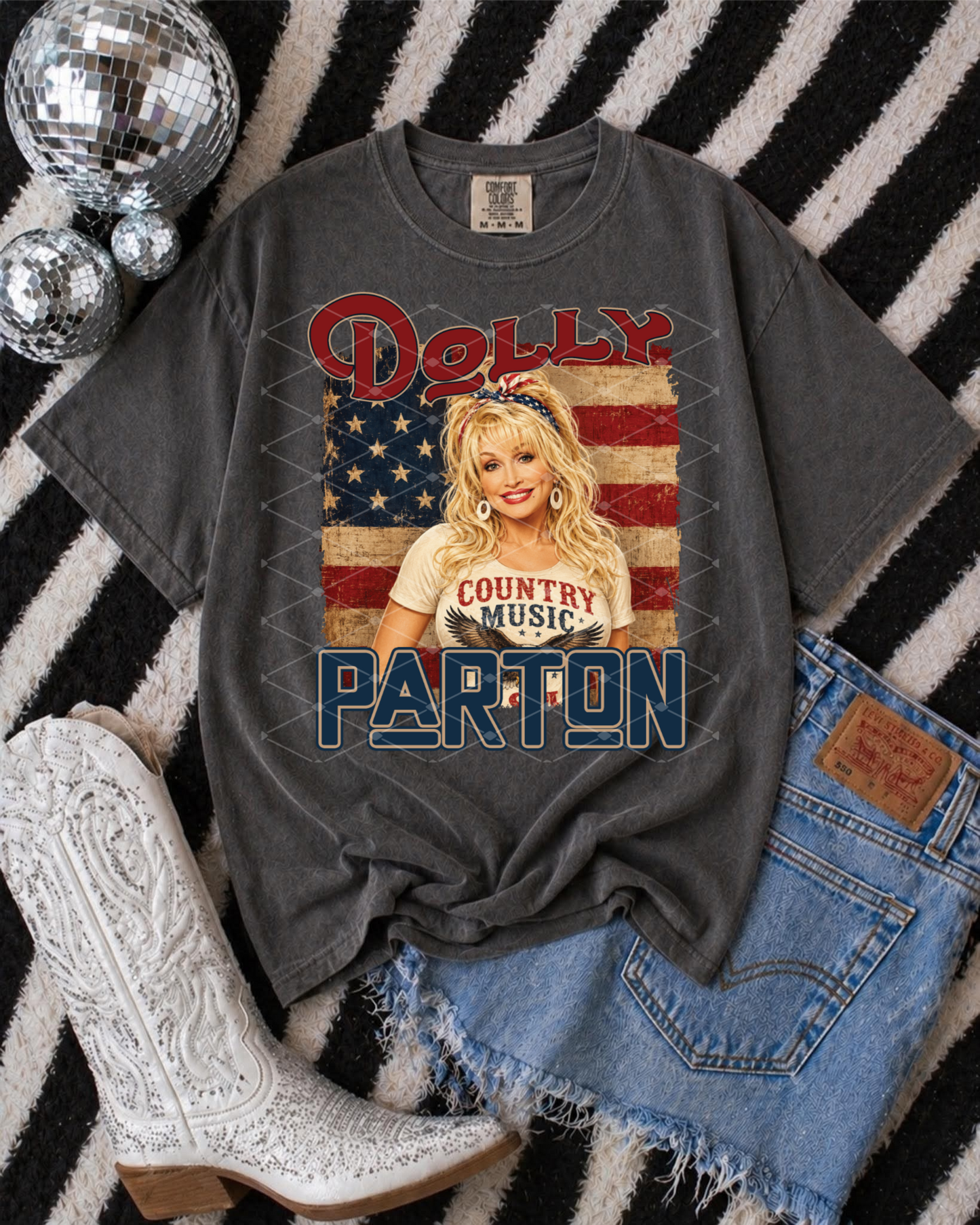 Dolly w USA Flag - SHIRT *Add shirt color wanted in note box