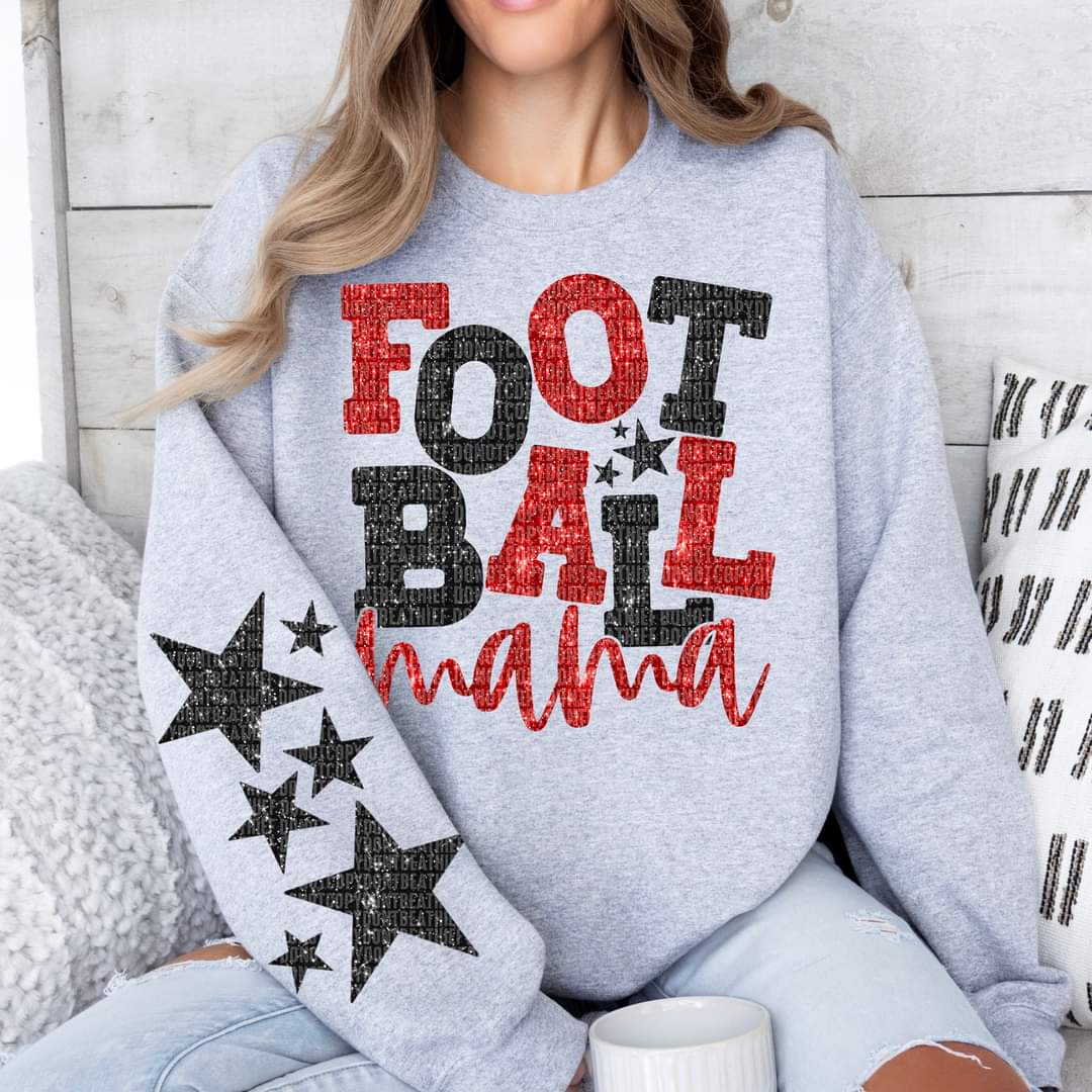 Football Mama Faux Glitter - SHIRT *Add colors wanted in notes box.