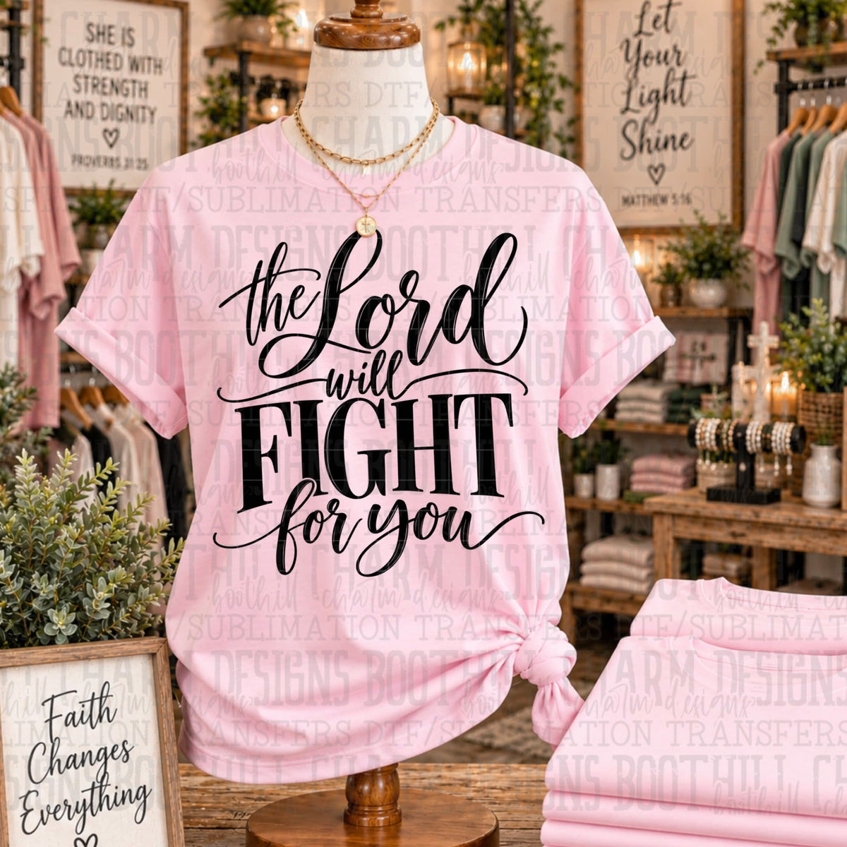 The Lord Will Fight For You - SHIRT SDD.26. *Please add shirt color to note box at checkout