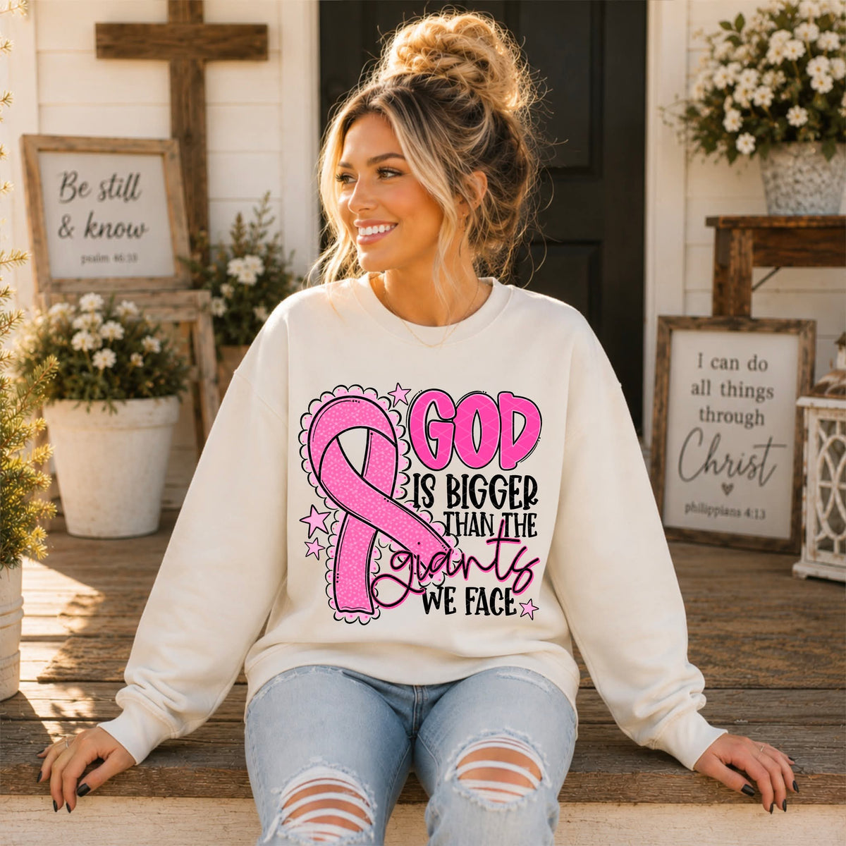 God Is Bigger - SHIRT SDD.26. *Add color of shirt & ribbon wanted in notes box