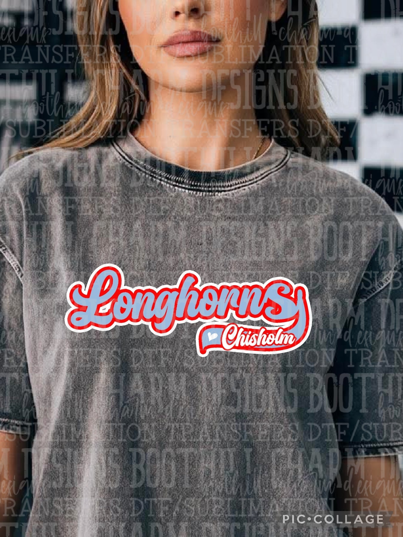 Longhorns Swoosh with Heart - Shirt *comment shirt color in note box