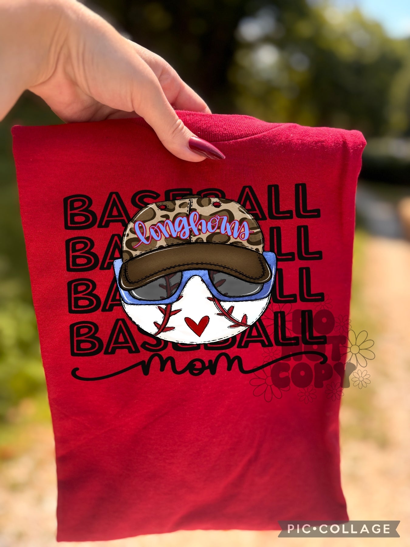 Longhorns Baseball Mom - Shirt *comment shirt color in note box