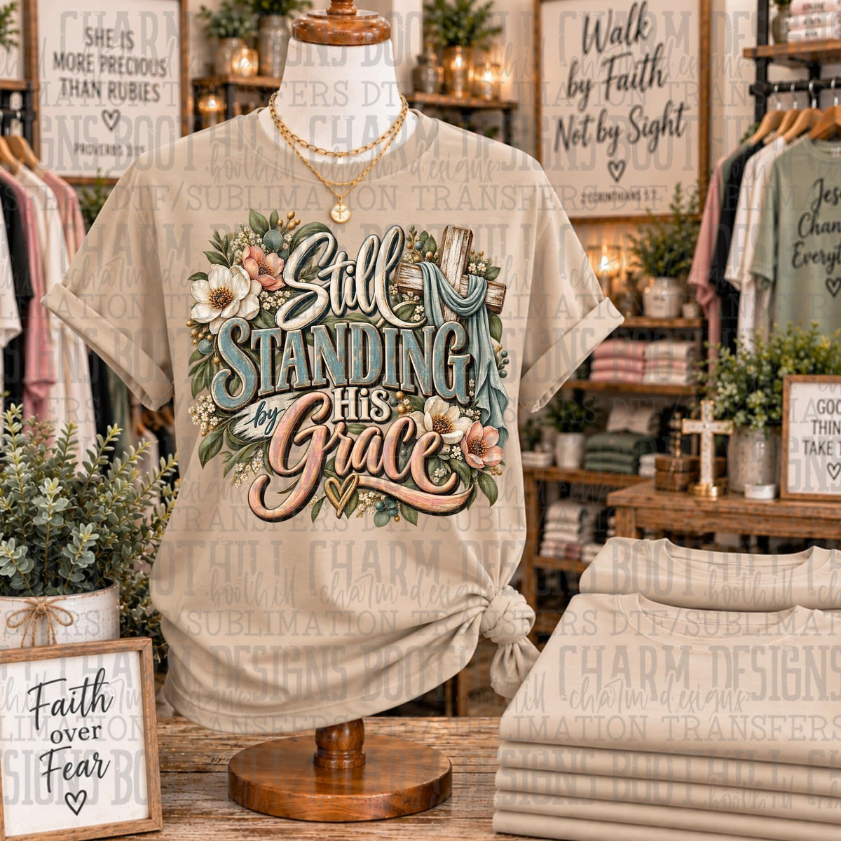 Still Standing By His Grace - SHIRT SDD.26 *please add shirt color to note box at checkout
