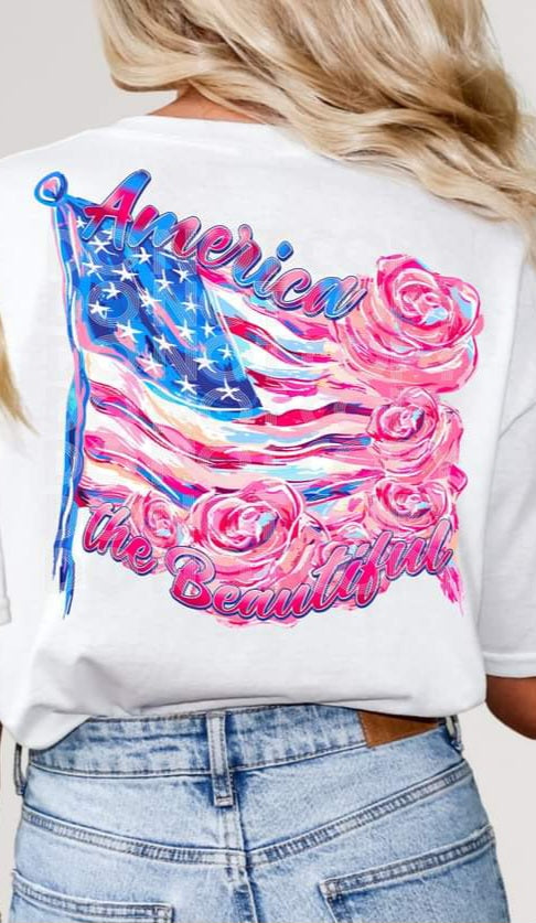 America The Beautiful Rose Flag- SHIRT PHD